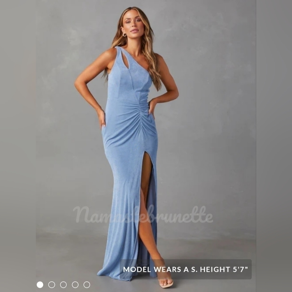 Vici Small One Shoulder Ruched Maxi Dress